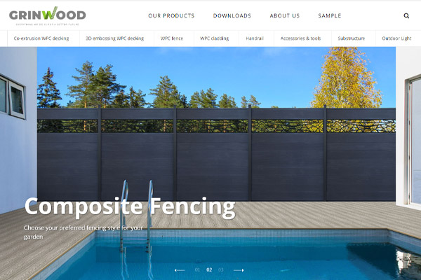 格林特木塑，Grinwood WPC Material Co.,Ltd.，外貿(mào)公司網(wǎng)站設(shè)計